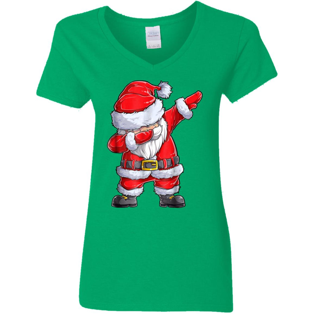 Dabbing Santa Shirt Christmas Boys Kids Men Xmas Gifts Tees Women V-Neck T-Shirt