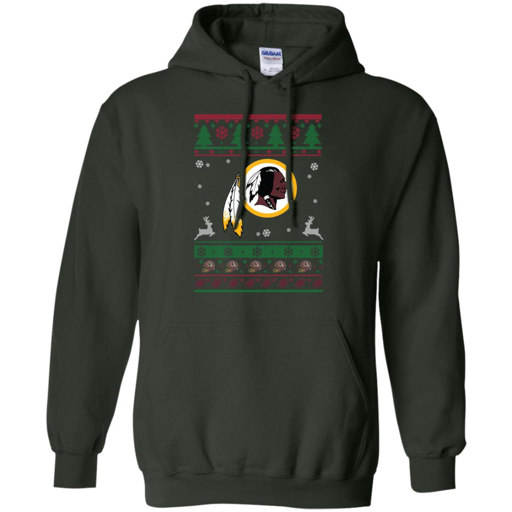Washington Redskins Logo Football Teams Ugly Christmas Sweater Men Pullover Hoodie