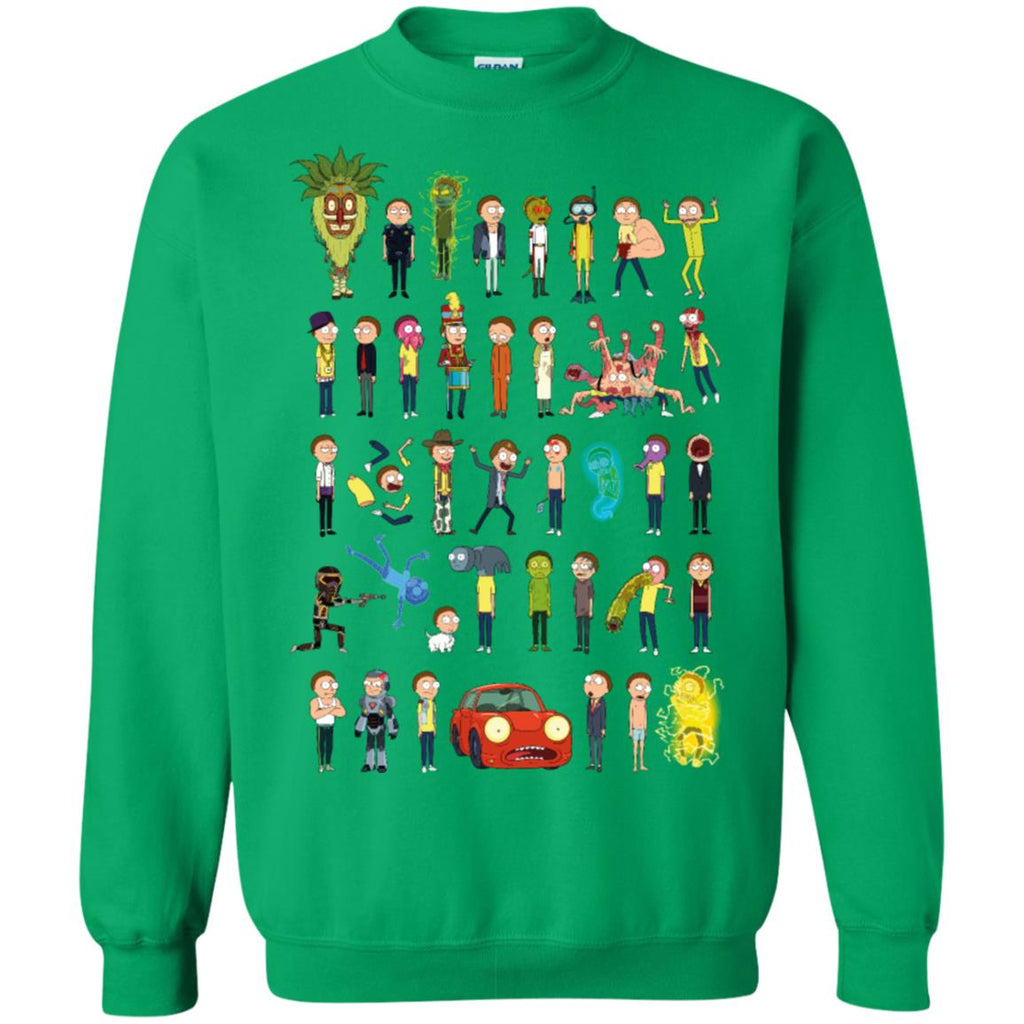 Ricky And Morty The Many Morty's Unisex Crewneck Pullover Sweatshirt