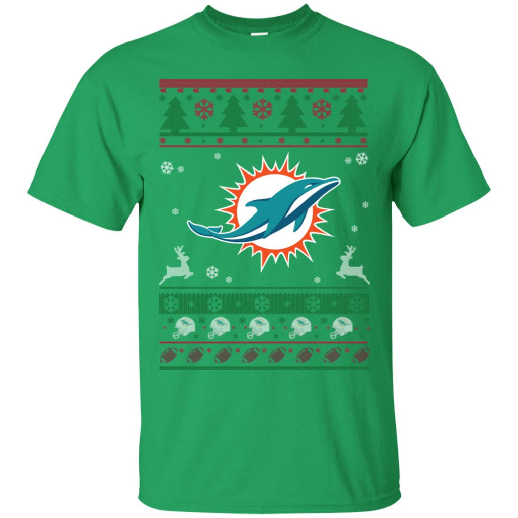 Miami Dolphins Logo Football Teams Ugly Christmas Sweater Men T-Shirt