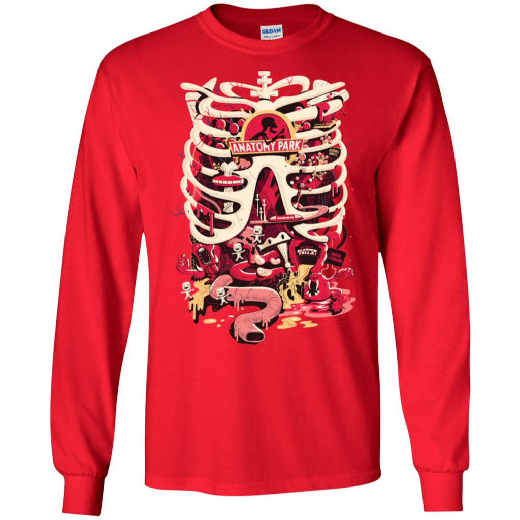 Rick And Morty Anatomy Park Skeleton Men Long SLeeve Shirt