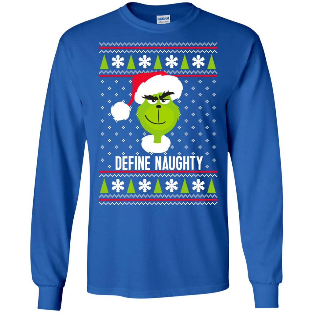 Dr. Seuss The Grinch Naughty Grinch Christmas Sweatshirt Men Long SLeeve Shirt