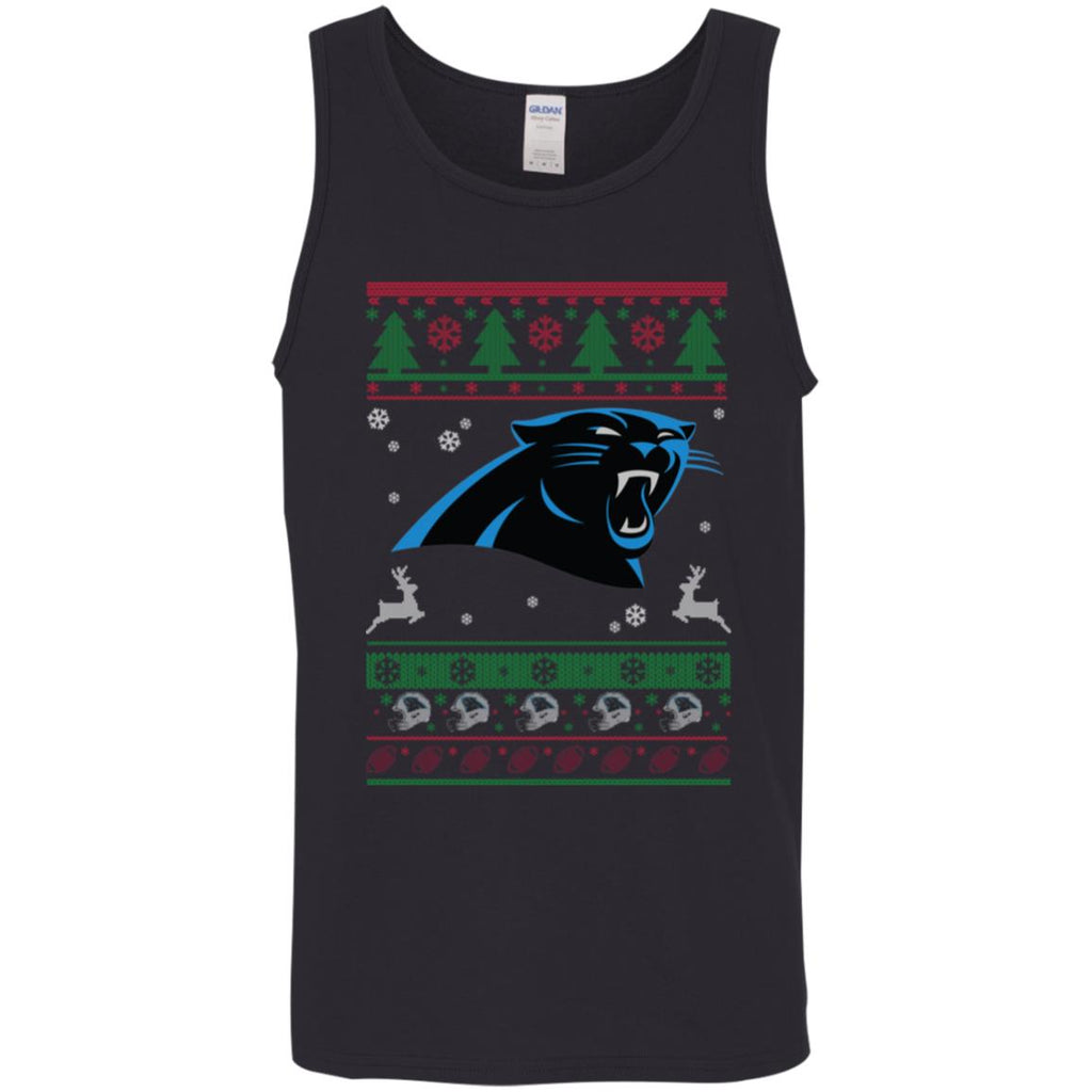 Carolina Panthers Logo Football Teams Ugly Christmas Sweater Men Tank Top