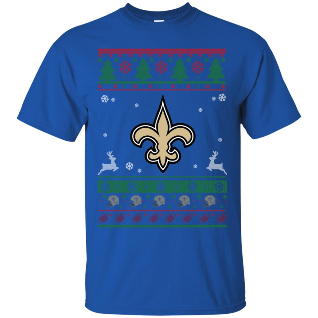 New Orleans Saints Logo Football Teams Ugly Christmas Sweater Men T-Shirt