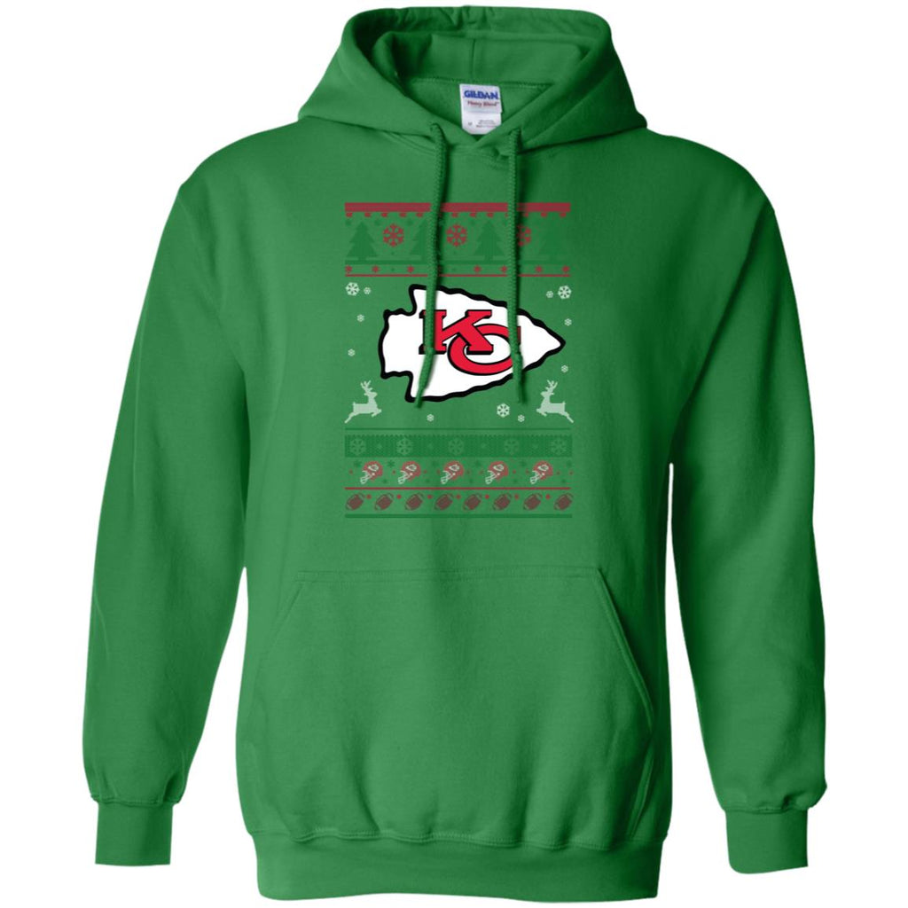 Kansas City Chiefs Logo Football Teams Ugly Christmas Sweater Men Pullover Hoodie