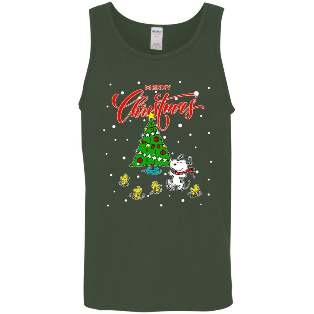 Peanuts-snoopy Christmas Tree Men Tank Top