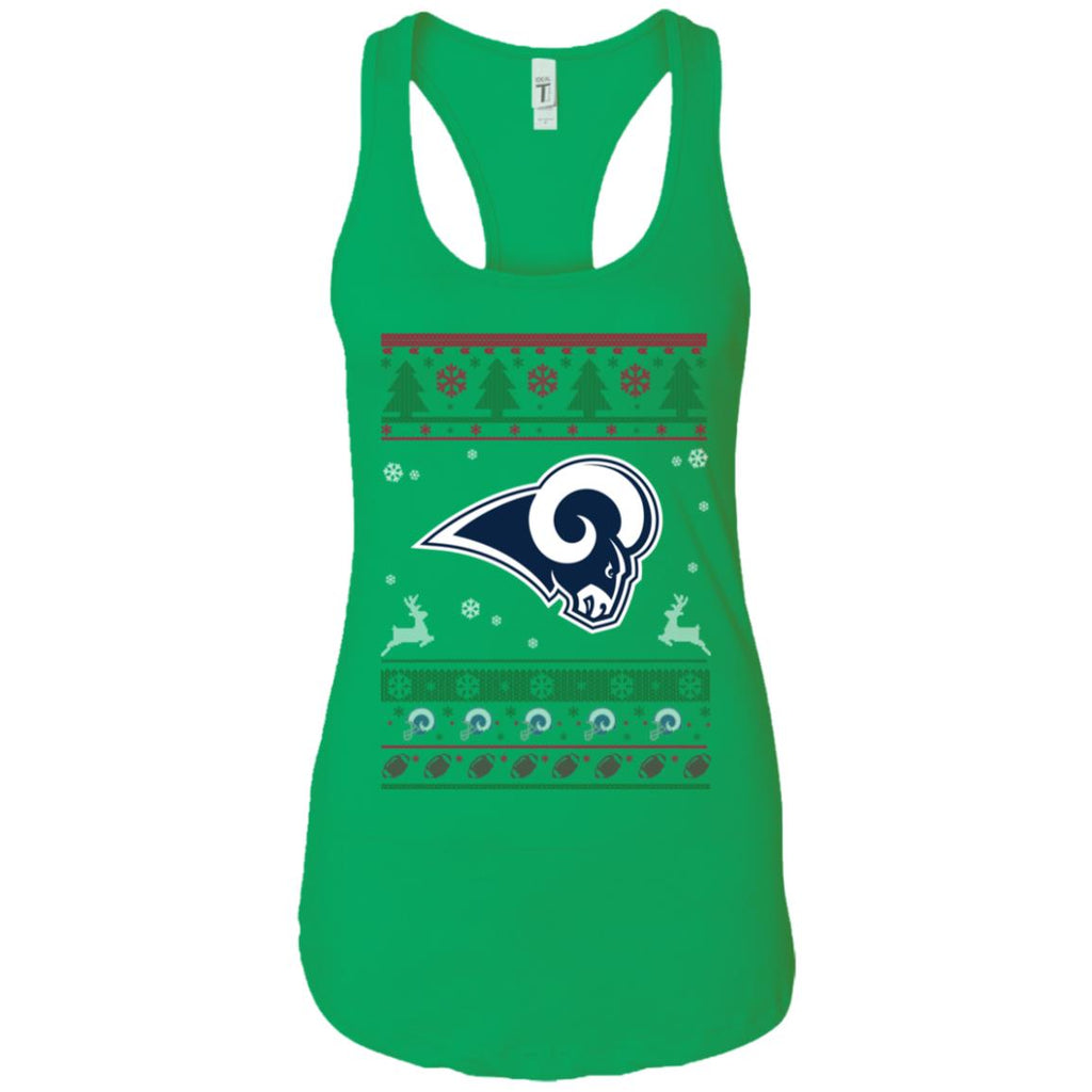 Los Angeles Rams Logo Football Teams Ugly Christmas Sweater Women Tank