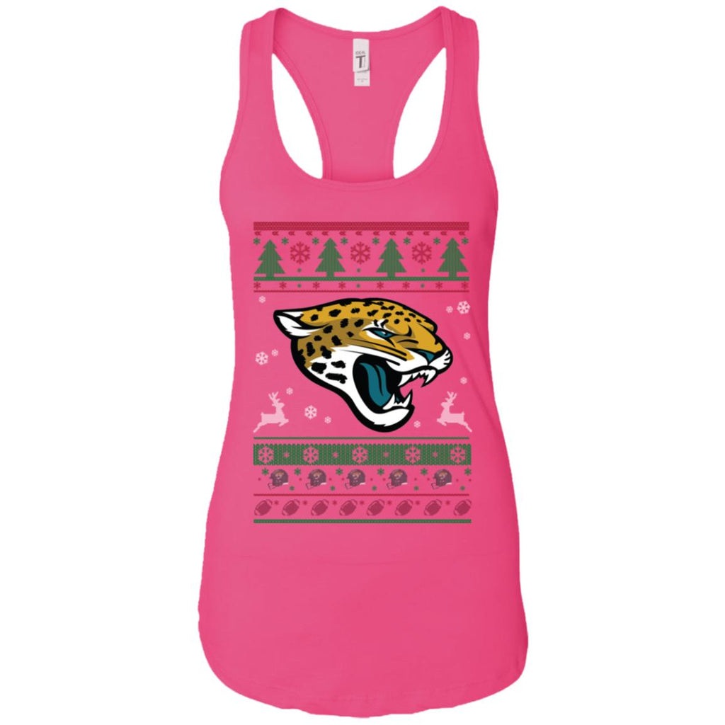 Jacksonville Jaguars Logo Football Teams Ugly Christmas Sweater Women Tank