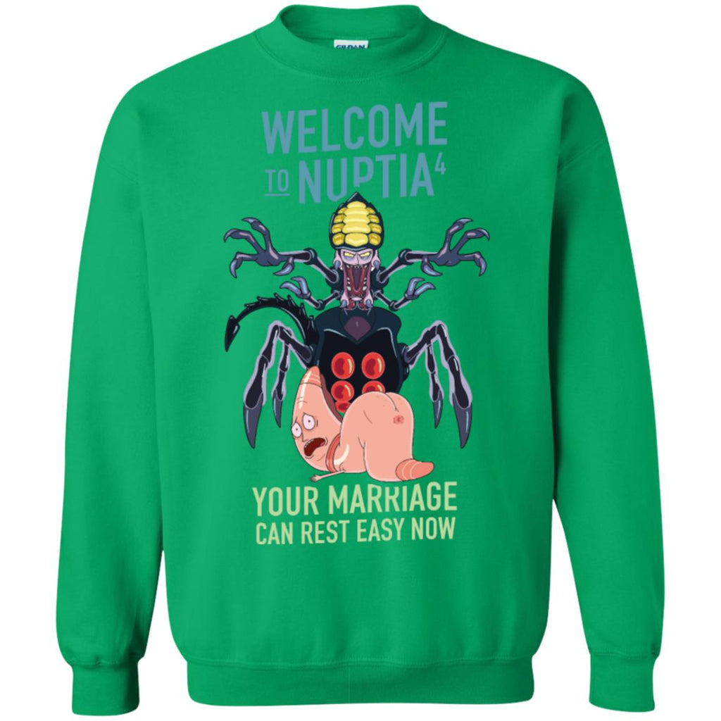 Rick And Morty Welcome To Nuptia Unisex Crewneck Pullover Sweatshirt