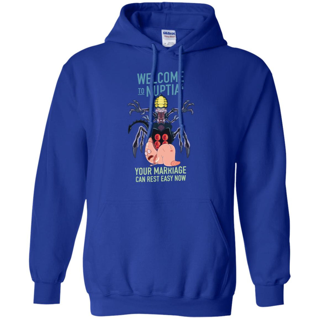 Rick And Morty Welcome To Nuptia Men Pullover Hoodie