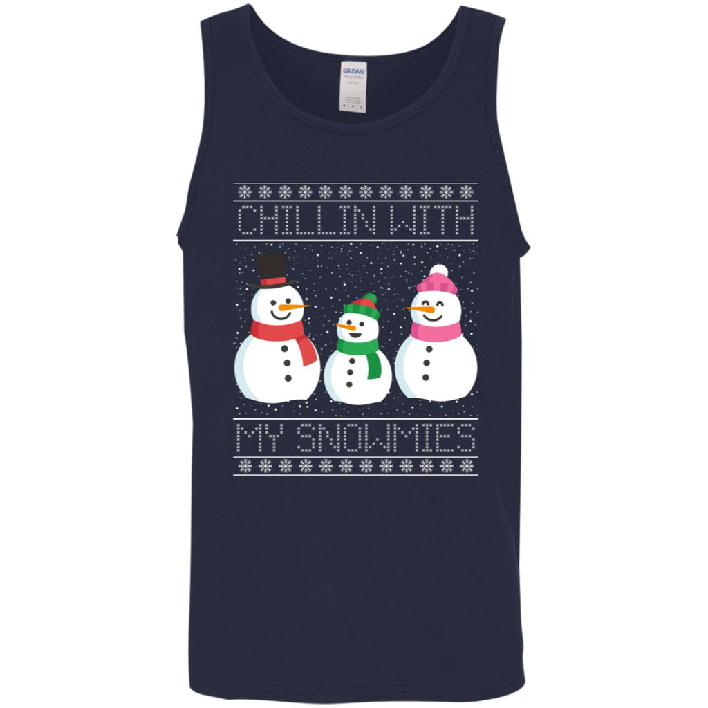Chillin With My Snowmies Snowman Christmas Men Tank Top