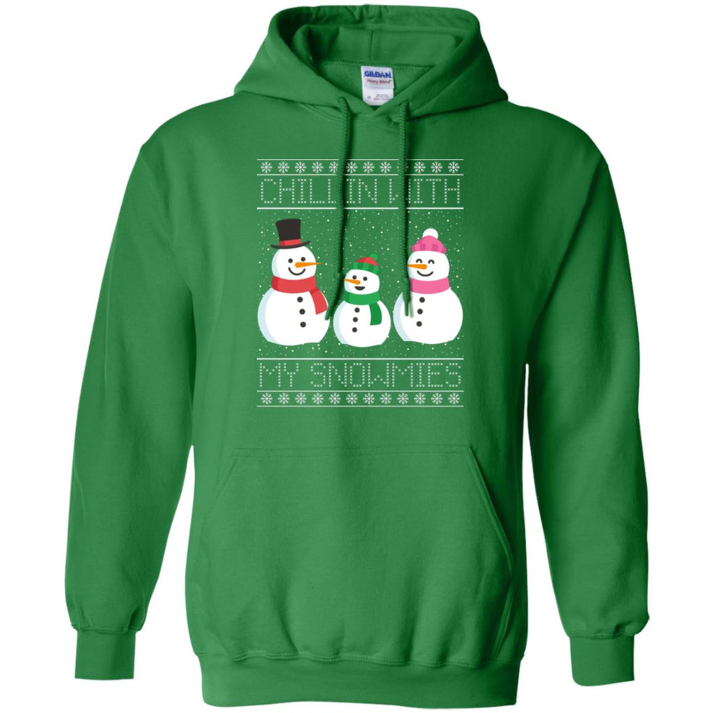 Chillin With My Snowmies Snowman Christmas Men Pullover Hoodie