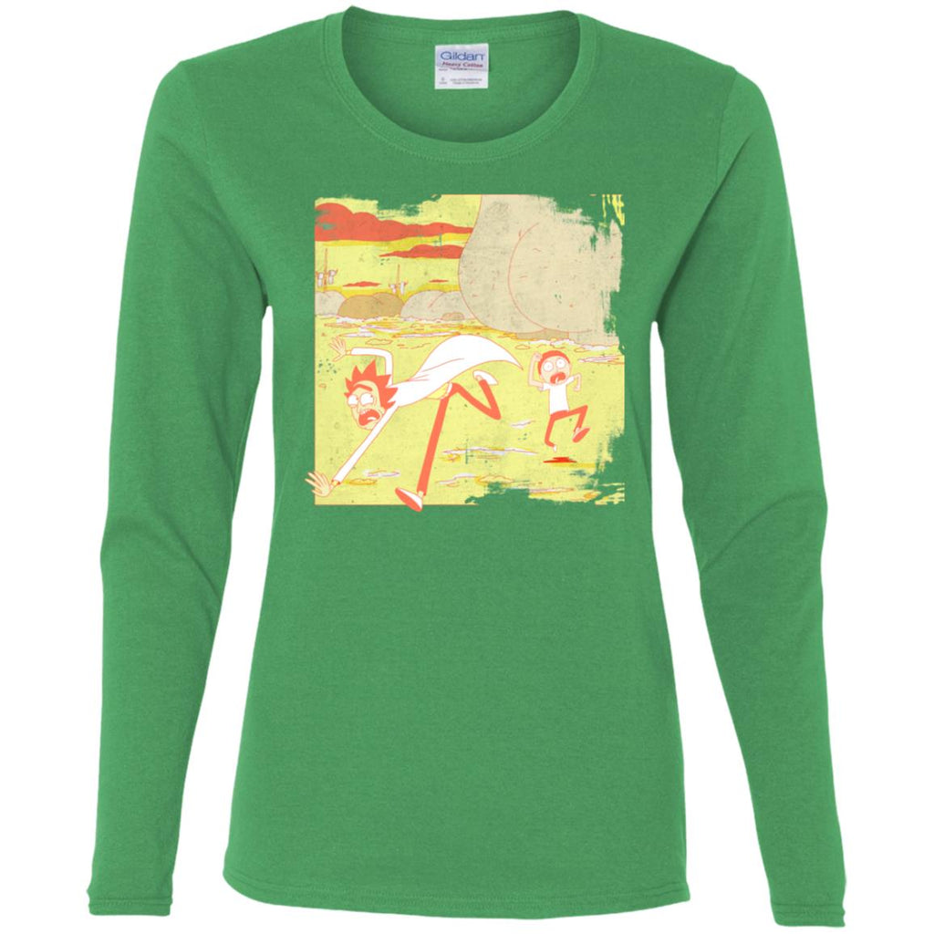 Rick And Morty Escape From Buttworld Women Long Sleeve Shirt