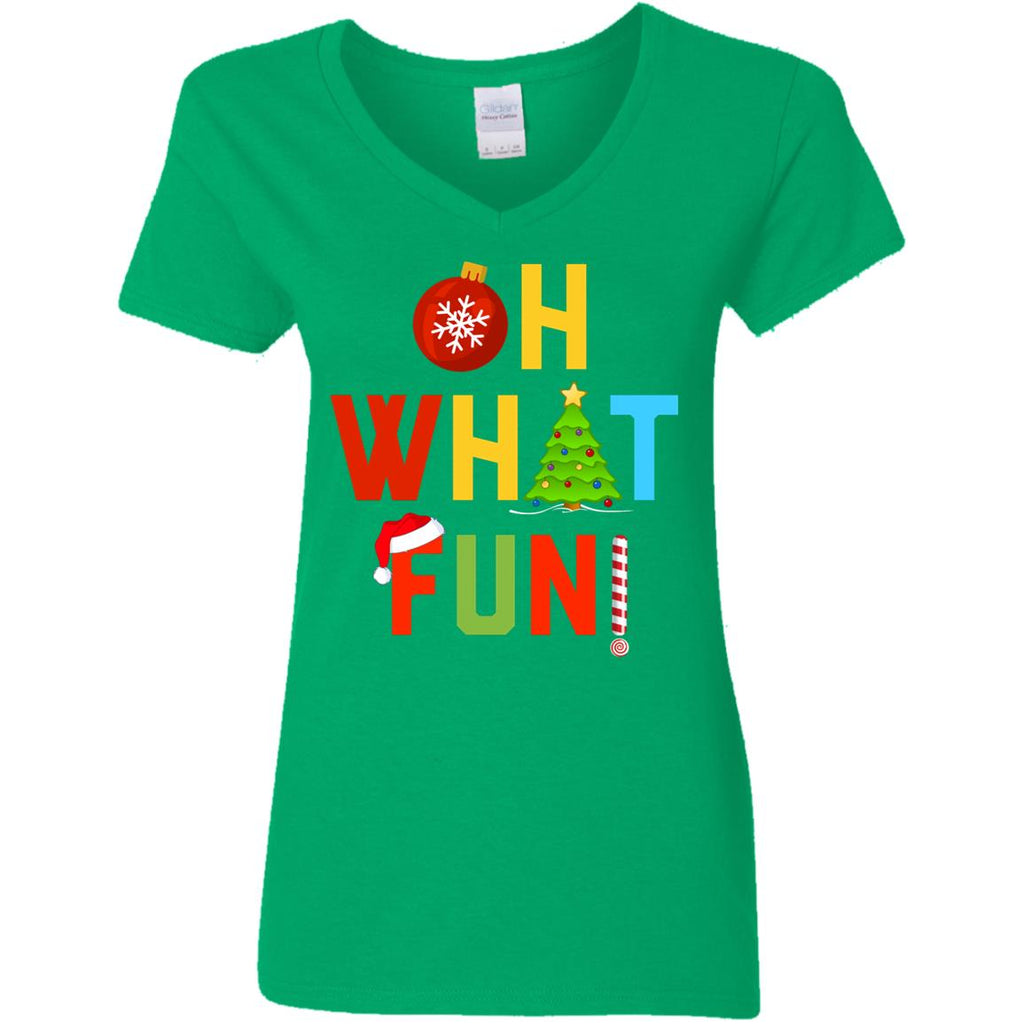 Oh What Fun Merry Christmas Women V-Neck T-Shirt