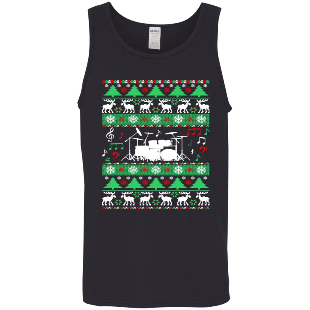 Drums Drummer Ugly Christmas Men Tank Top