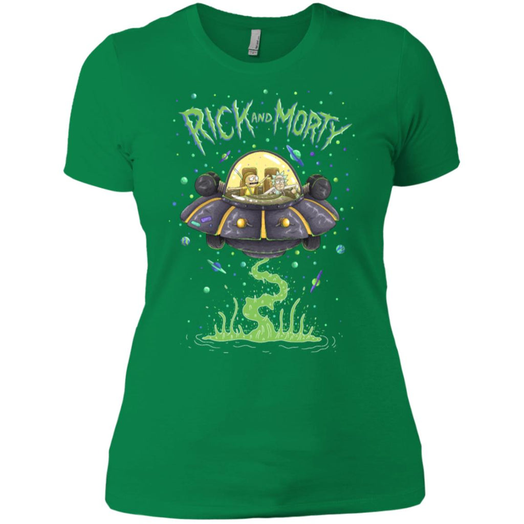 Rick And Morty Spaceship Illustration Women T-Shirt
