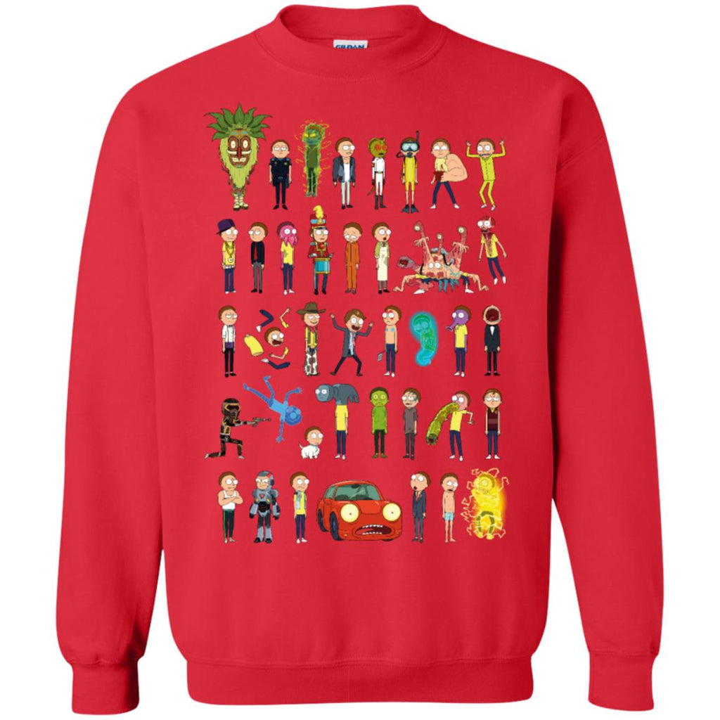 Ricky And Morty The Many Morty's Unisex Crewneck Pullover Sweatshirt