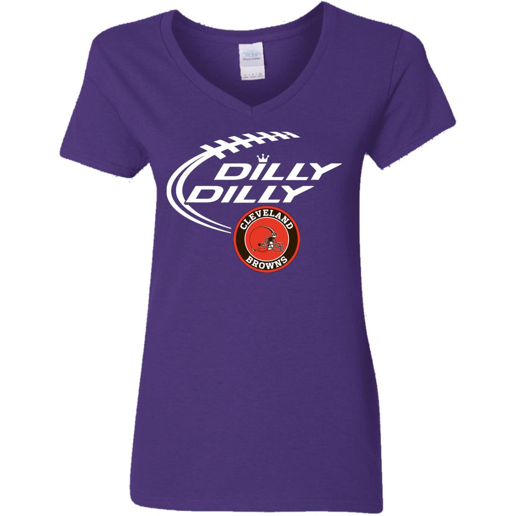 Dilly Dilly Cleverlan Browns Nfl Football Women V-Neck T-Shirt