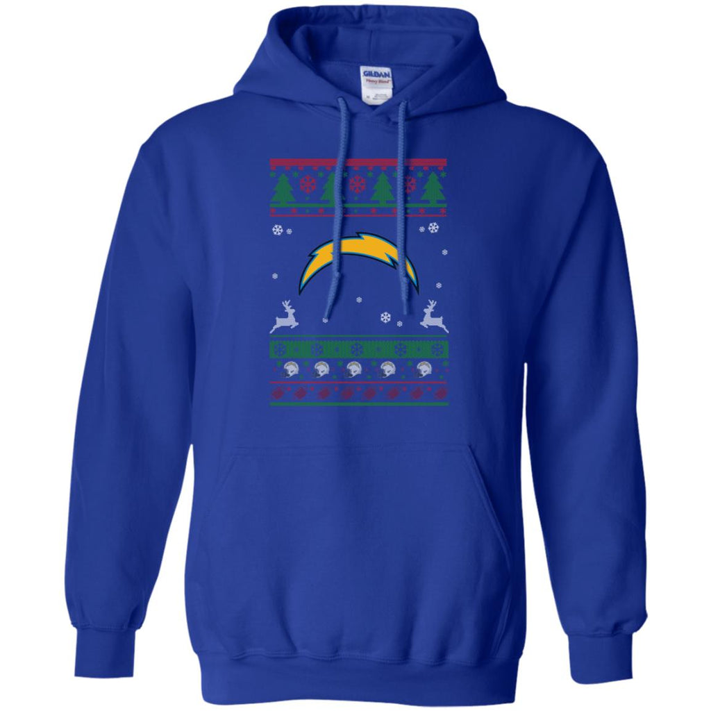 Los Angeles Chargers Logo Football Teams Ugly Christmas Sweater Men Pullover Hoodie