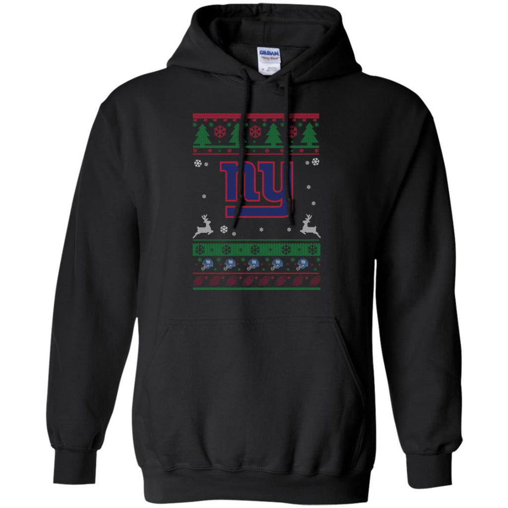 New York Giants Logo Football Teams Ugly Christmas Sweater Men Pullover Hoodie