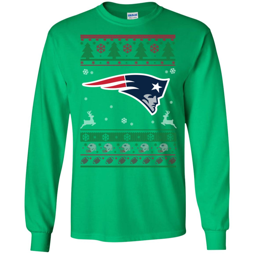 New England Patriots Logo Football Teams Ugly Christmas Sweater Men Long SLeeve Shirt