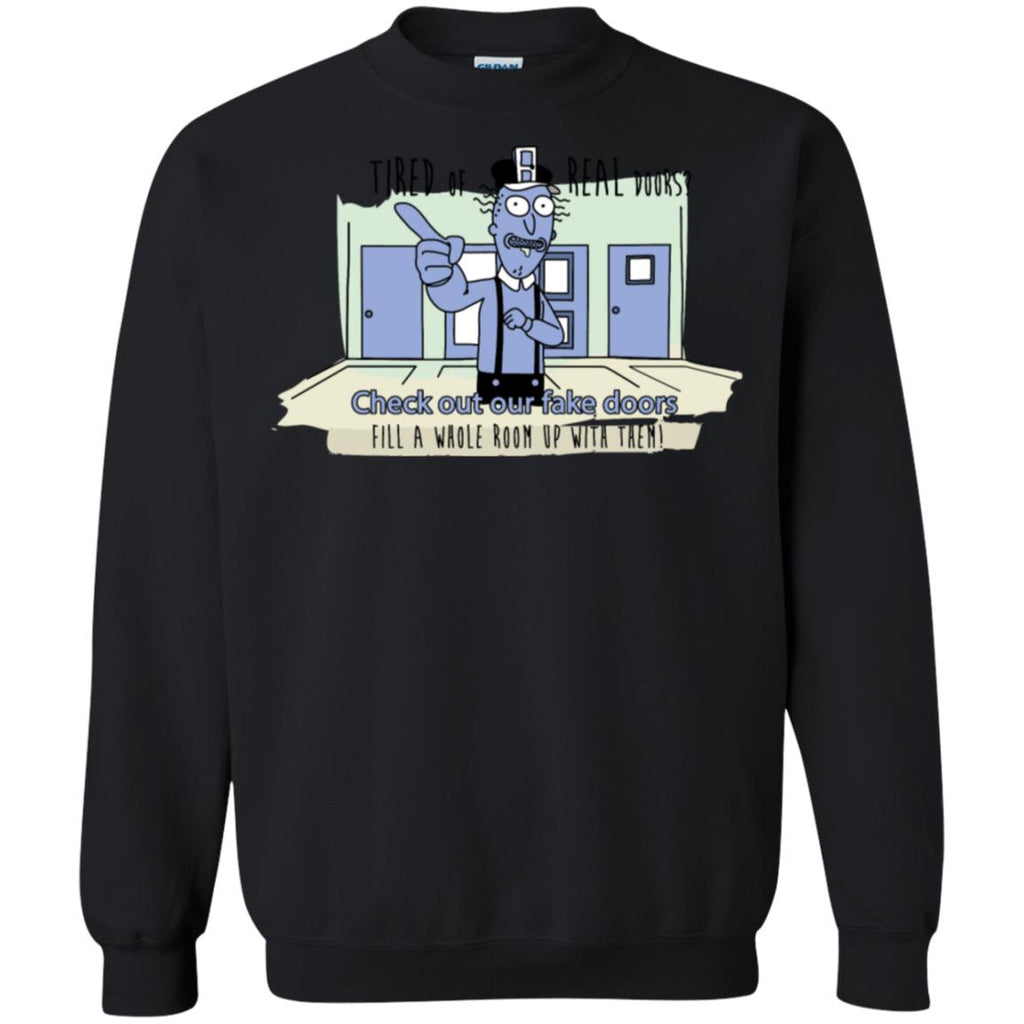 Rick And Morty - Fake Doors Room Unisex Crewneck Pullover Sweatshirt