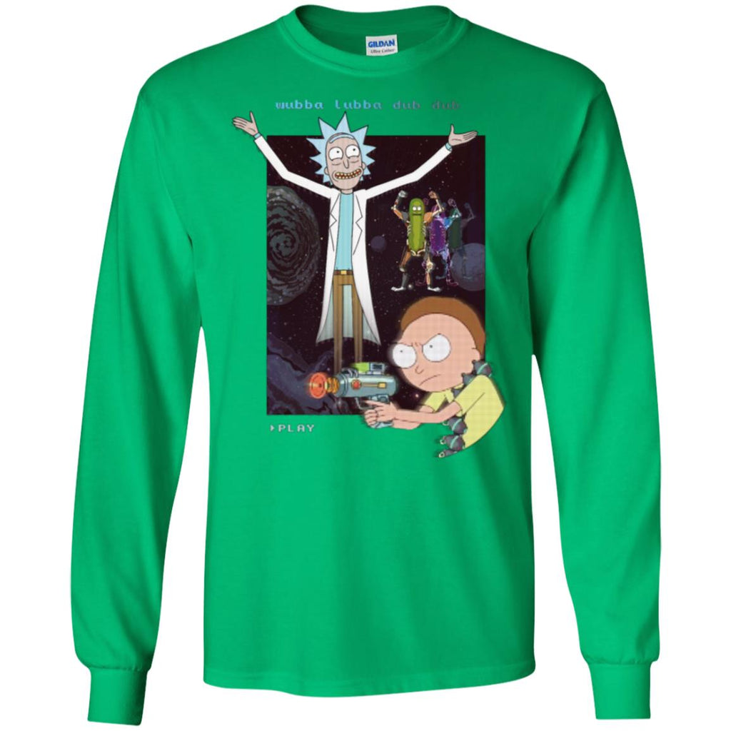 Rick And Morty Retro Video Game Men Long SLeeve Shirt