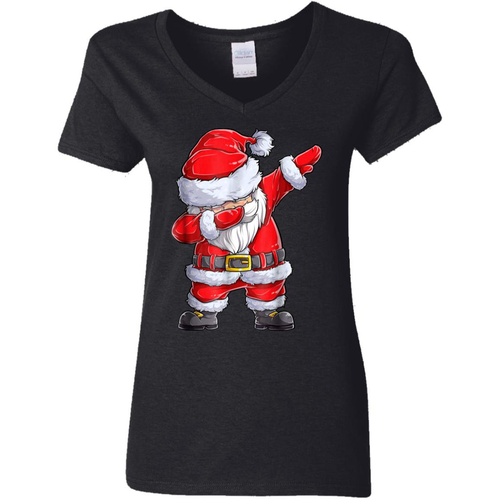 Dabbing Santa Shirt Christmas Boys Kids Men Xmas Gifts Tees Women V-Neck T-Shirt
