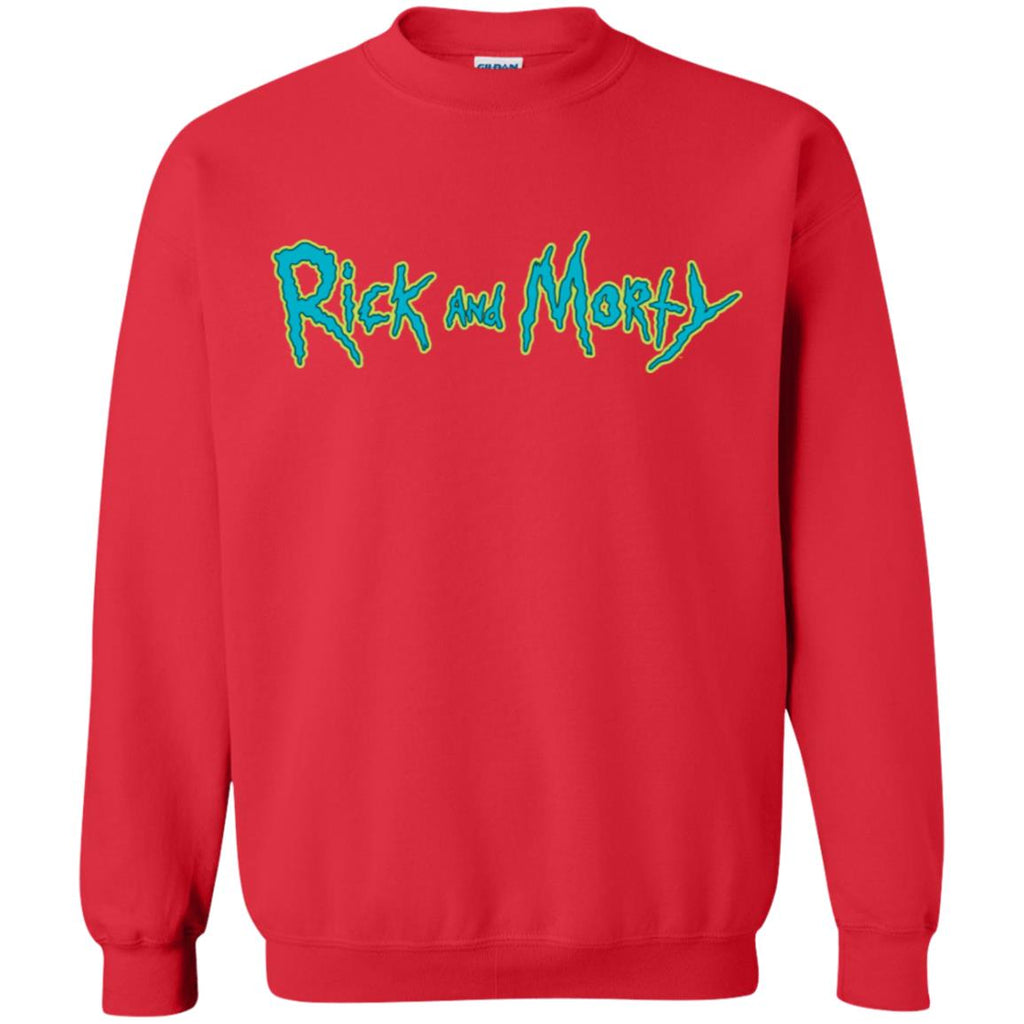 Rick And Morty Title Typography Unisex Crewneck Pullover Sweatshirt