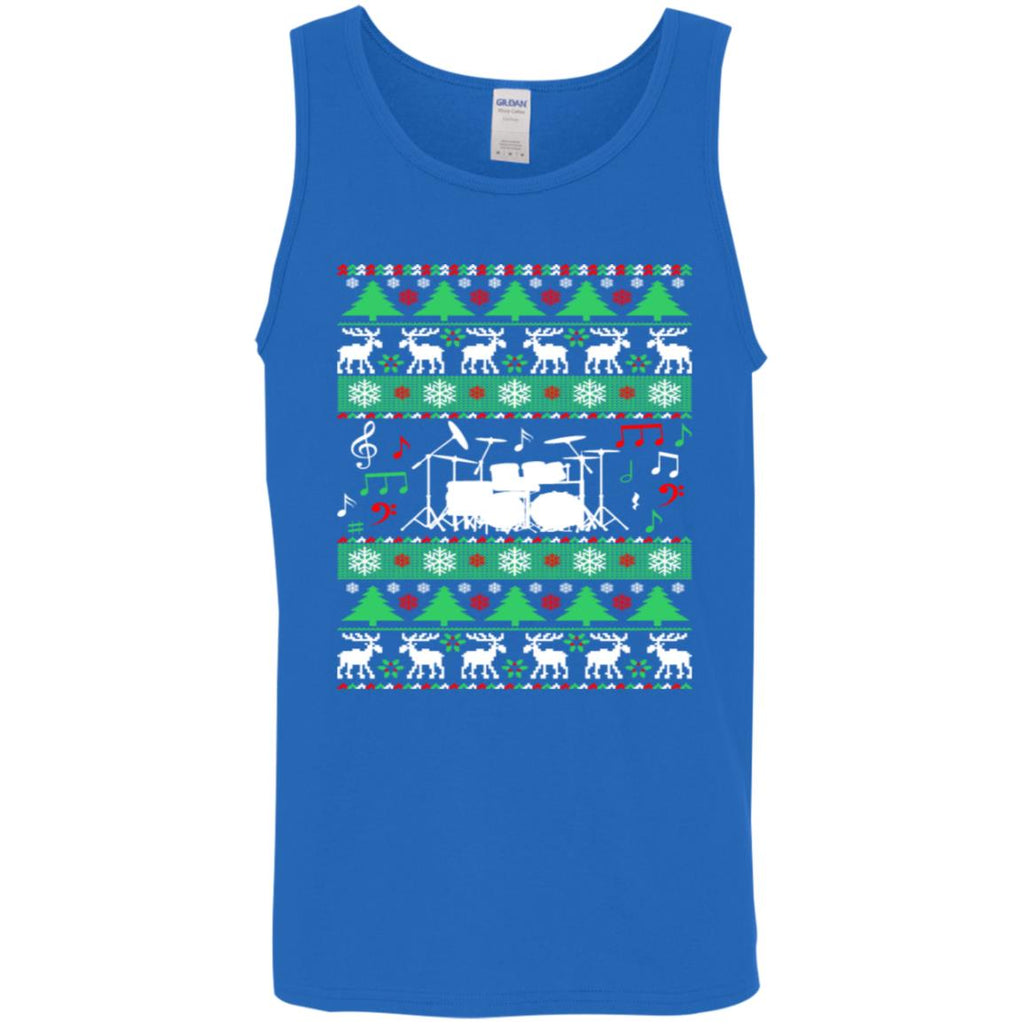 Drums Drummer Ugly Christmas Men Tank Top