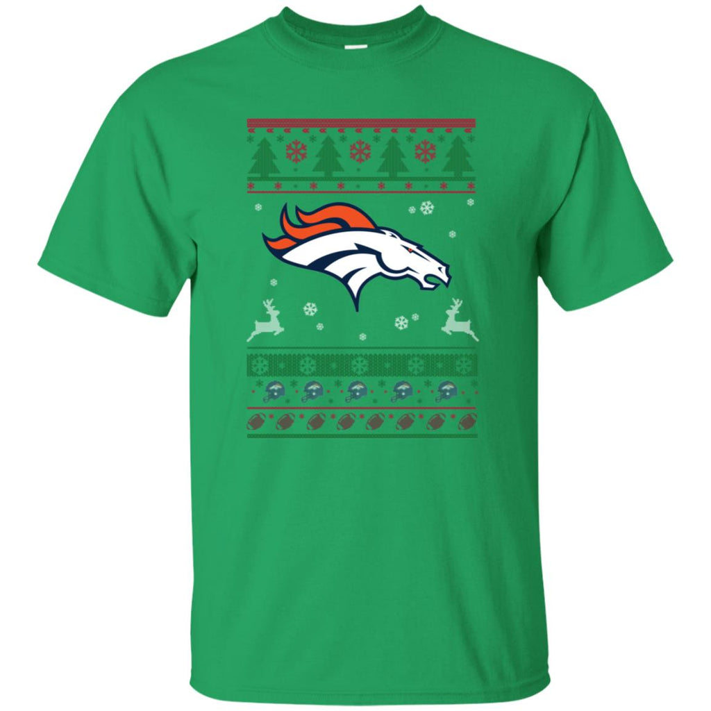 Denver Broncos Logo Football Teams Ugly Christmas Sweater Men T-Shirt