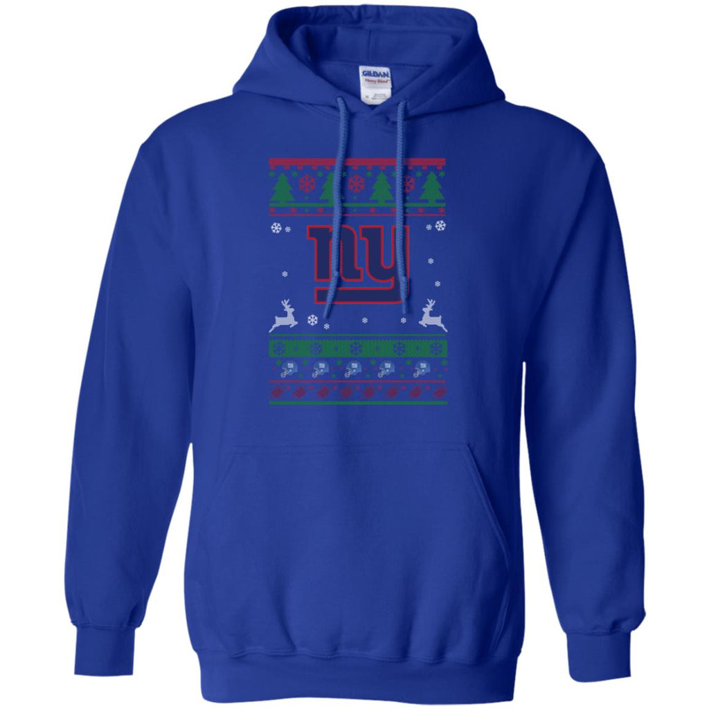 New York Giants Logo Football Teams Ugly Christmas Sweater Men Pullover Hoodie