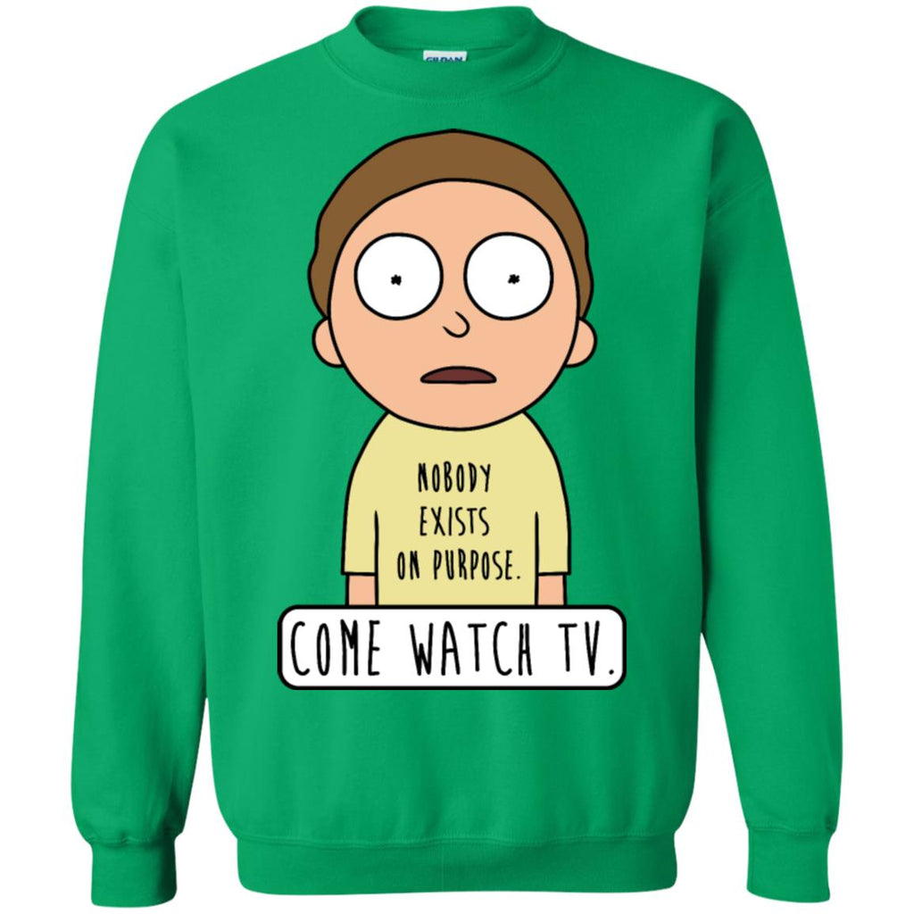 Rick And Morty Come Watch Tv Quote Unisex Crewneck Pullover Sweatshirt
