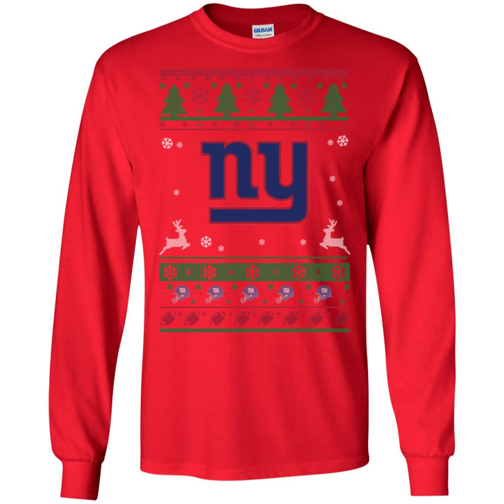 New York Giants Logo Football Teams Ugly Christmas Sweater Men Long SLeeve Shirt