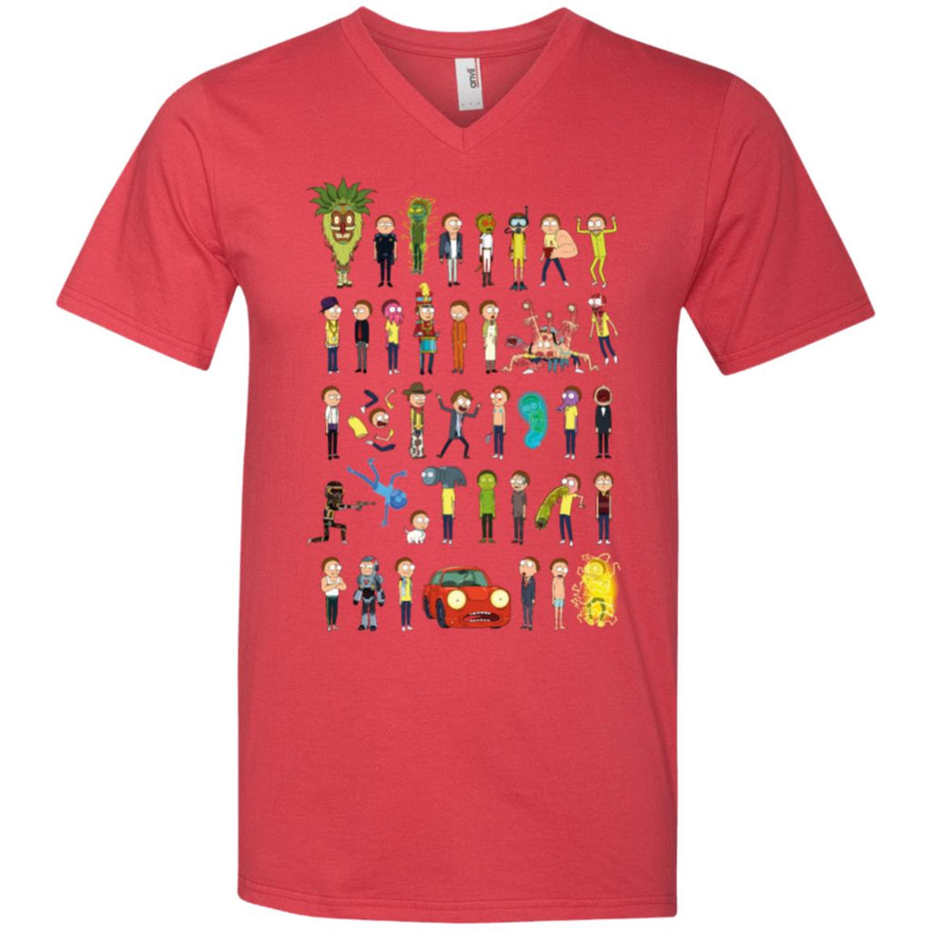 Ricky And Morty The Many Morty's Men V-Neck T-Shirt