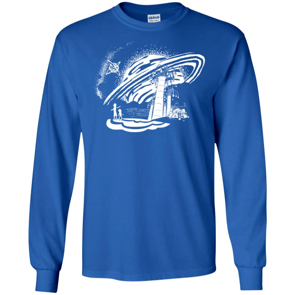 Rick And Morty Dimension 35-c Black And White Men Long SLeeve Shirt