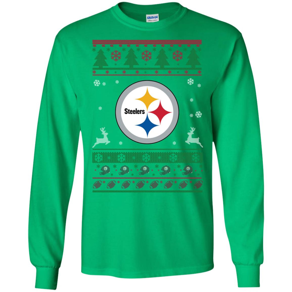 Pittsburgh Steelers Logo Football Teams Ugly Christmas Sweater Men Long SLeeve Shirt
