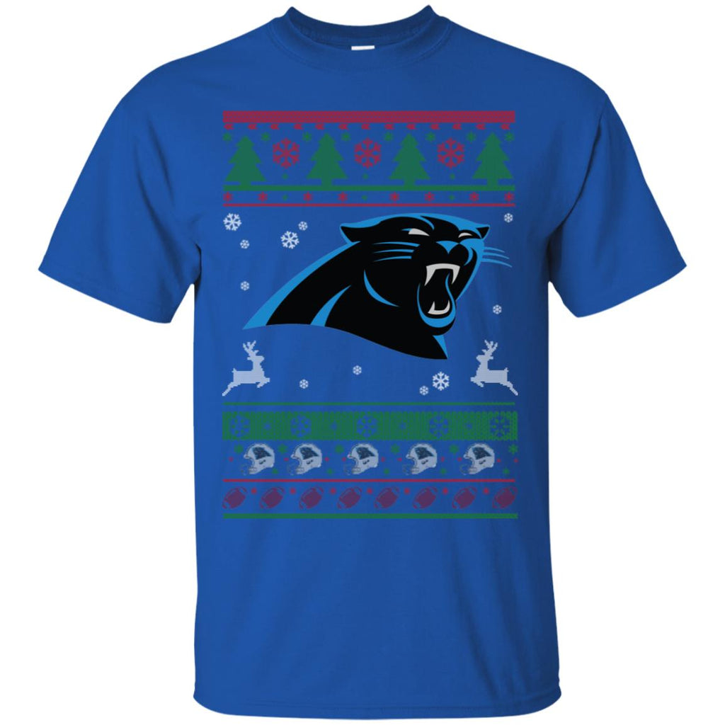 Carolina Panthers Logo Football Teams Ugly Christmas Sweater Men T-Shirt