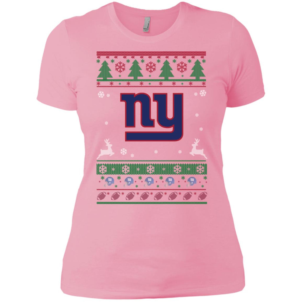 New York Giants Logo Football Teams Ugly Christmas Sweater Women T-Shirt