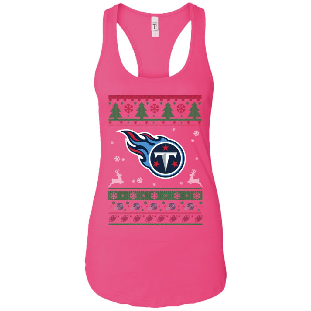Tennessee Titans Logo Football Teams Ugly Christmas Sweater Women Tank