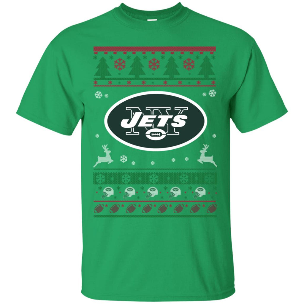 New York Jets Logo Football Teams Ugly Christmas Sweater Men T-Shirt