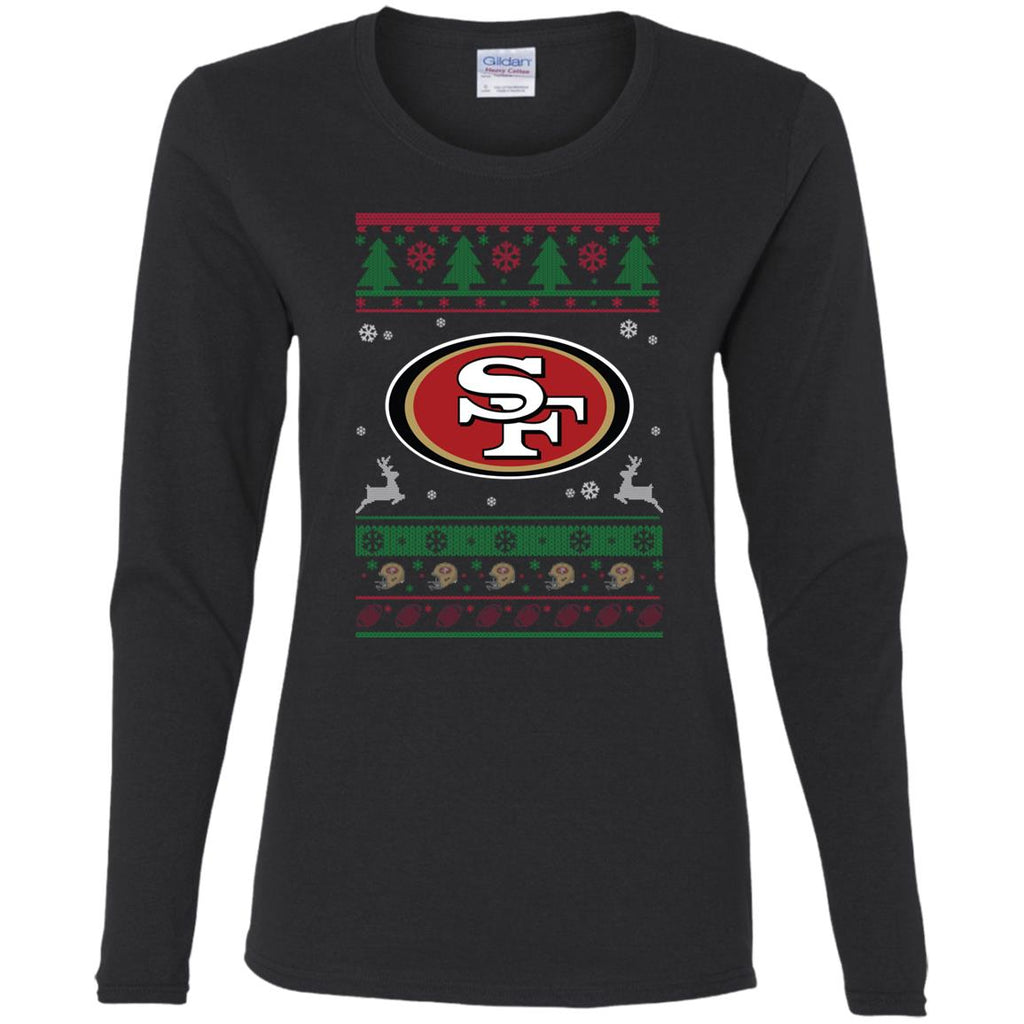 San Francisco 49ers Logo Football Teams Ugly Christmas Sweater Women Long Sleeve Shirt