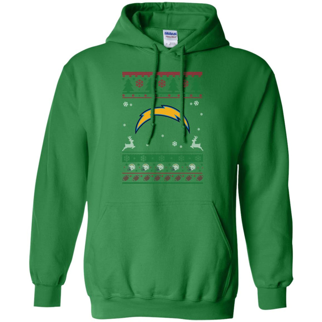 Los Angeles Chargers Logo Football Teams Ugly Christmas Sweater Men Pullover Hoodie