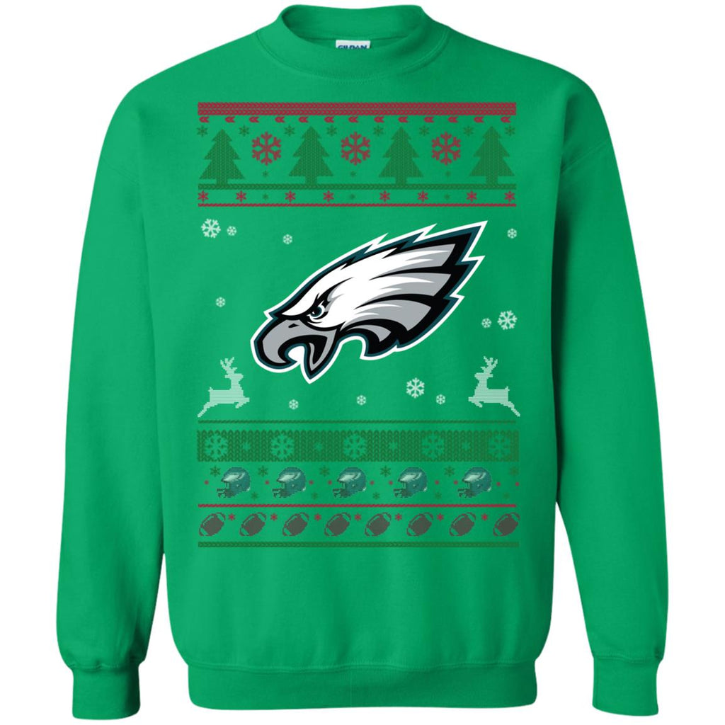 Philadelphia Eagles Logo Football Teams Ugly Christmas Sweater Unisex Crewneck Pullover Sweatshirt