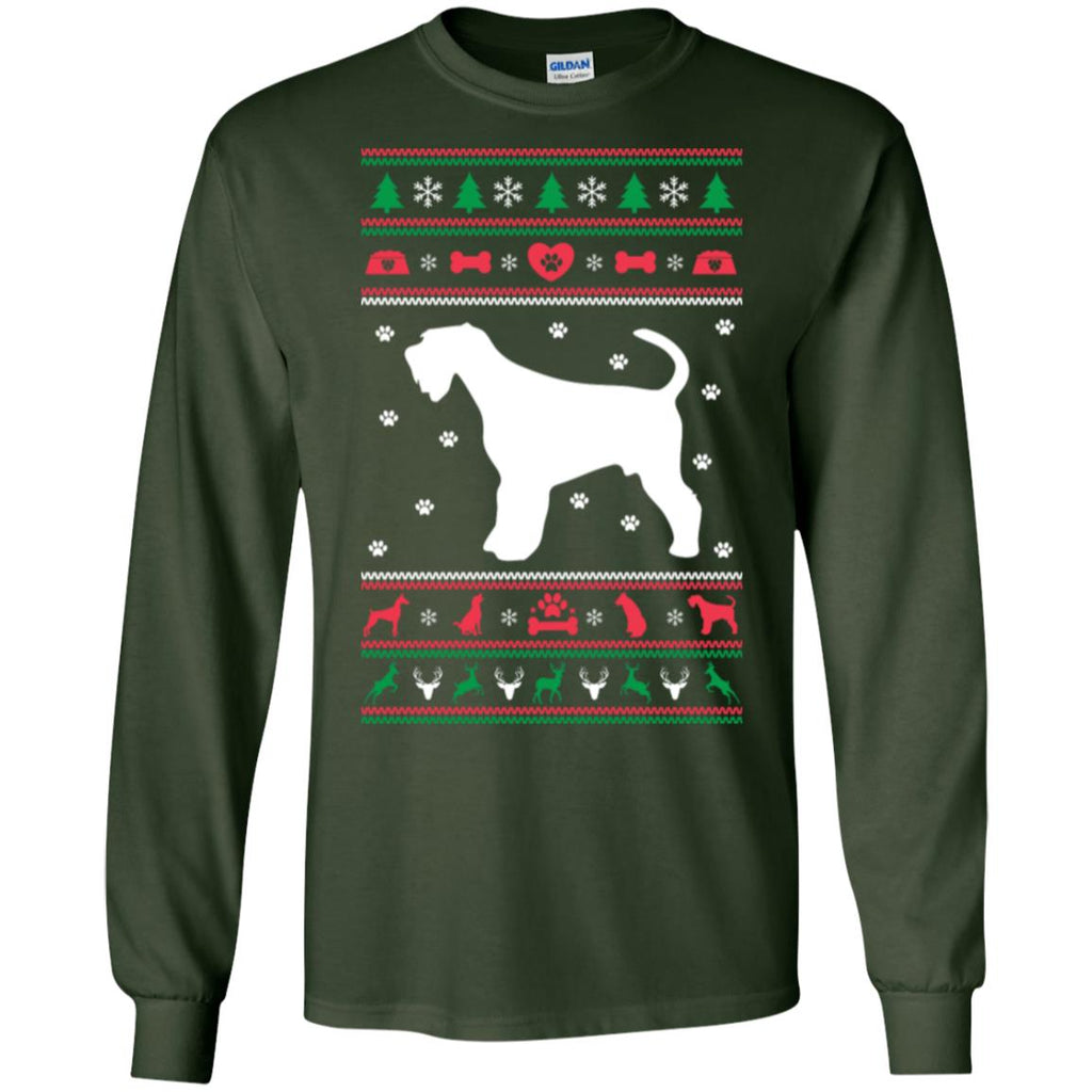 Christmas Airedale Dog Men Long SLeeve Shirt