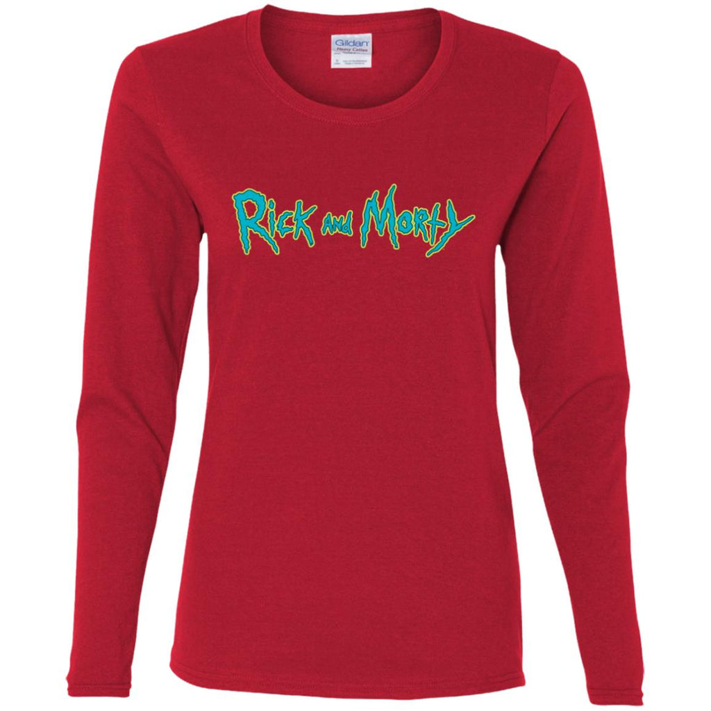 Rick And Morty Title Typography Women Long Sleeve Shirt