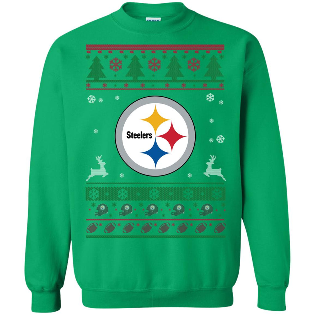 Pittsburgh Steelers Logo Football Teams Ugly Christmas Sweater Unisex Crewneck Pullover Sweatshirt