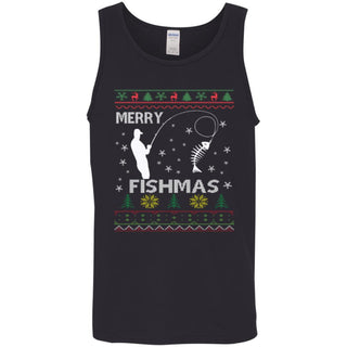Merry Fishmas Ugly Christmas Men Tank Top