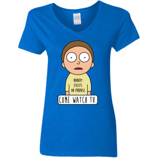 Rick And Morty Come Watch Tv Quote Women V-Neck T-Shirt