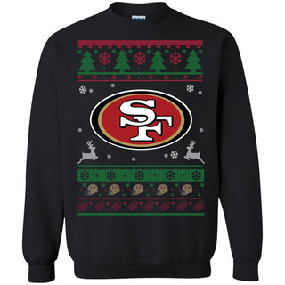 San Francisco 49ers Logo Football Teams Ugly Christmas Sweater Unisex Crewneck Pullover Sweatshirt
